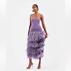 Hanifa Purple Fringe Dress